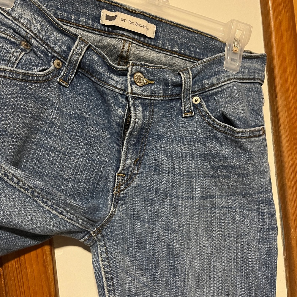 Women’s Levi 524 Too Superlow Blue Denim Jeans Size 9 S/C - Picture 2 of 4